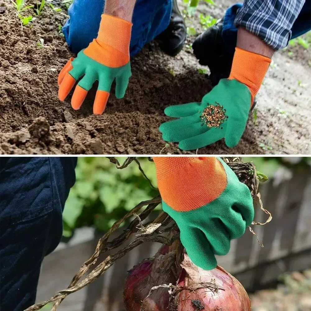 Protective Garden Gloves w/ Claws, Planting Vegetables & Flowers Digging Soil
